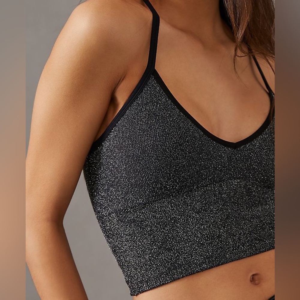 Anthropologie Yasmeen Seamless Ribbed Bralette Lurex Edition. Size S/M